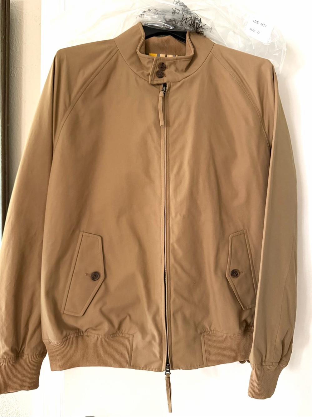 Y2K Vtg J Peterman Harrington Baracuta style Tan Bomber Jacket Men’s 42 Unworn